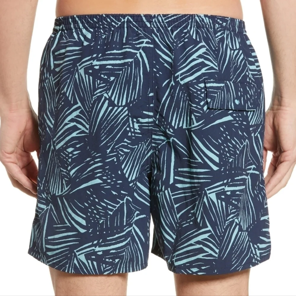 Patagonia Men’s Baggies Long Casual Swim Trunk Shorts Navy Palm Print Medium